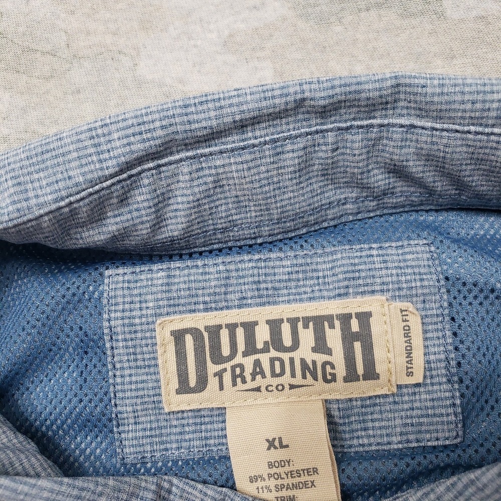 Duluth Trading Co Shirt Mens XL Blue Pockets Long Sleeve Button-Up - Picture 4 of 9